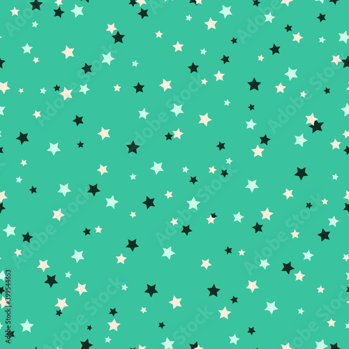 turquoise seamless pattern with stars