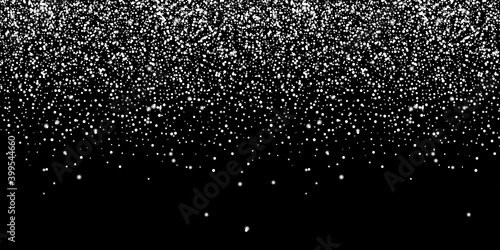 Seamless realistic falling Snow Isolated on black background vector illustration	