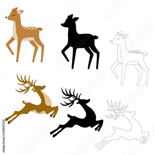 christmas deer pattern  vector illustration