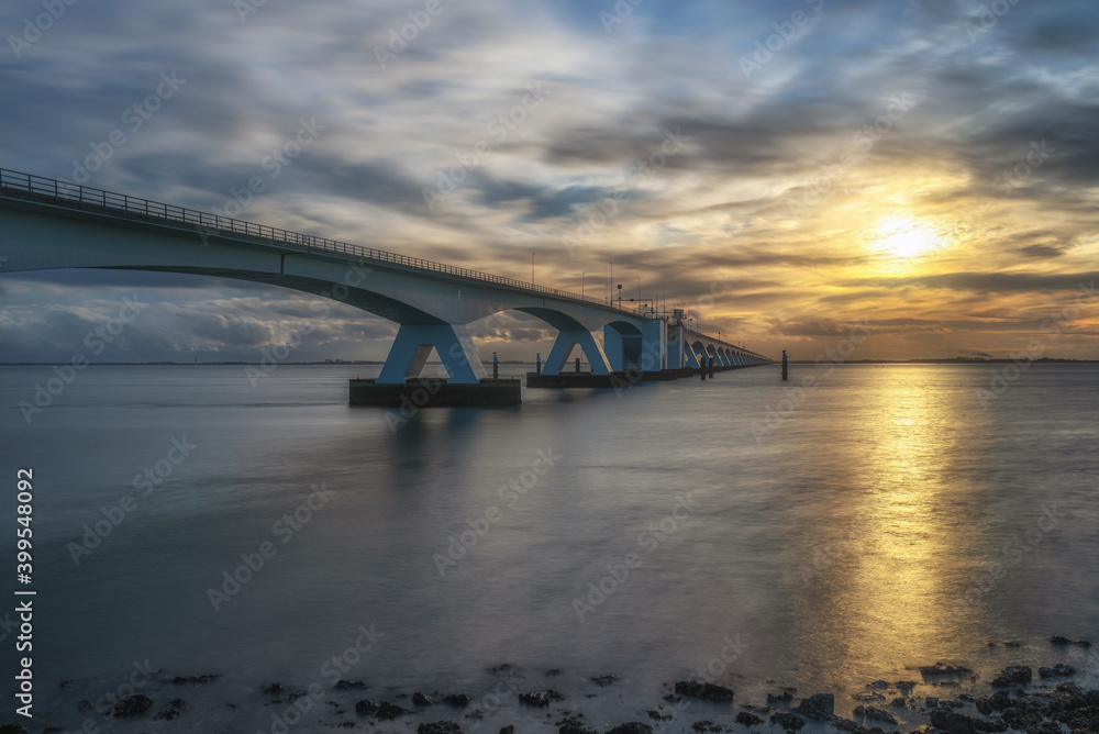 Naklejka premium bridge over the river