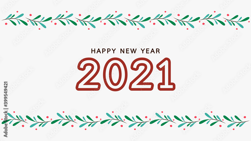 Happy new year poster. 2021 Happy new year script text hand lettering. Design template Celebration typography poster.
