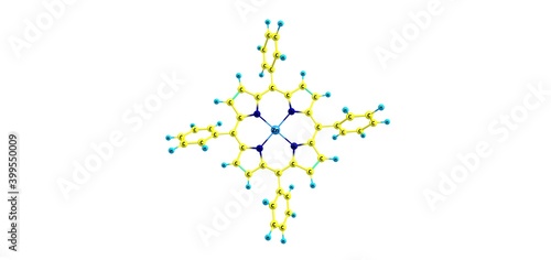 Zinc tetraphenylporphyrin ZNTPP molecule isolated on white