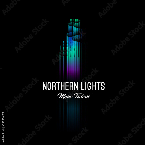 Icon of  Northern lights. Polar lights logo.  Gradient waves illusion. Logo can used for business, music festival, build and construction icon.