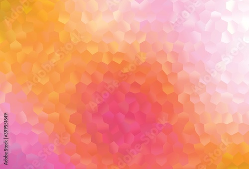 Light Red  Yellow vector template in hexagonal style.