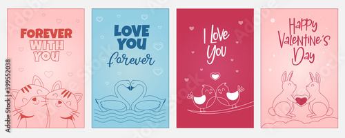 Valentine's day character illustration card