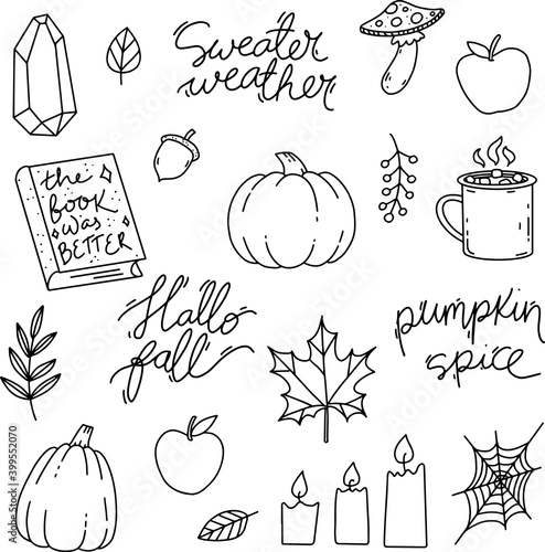 Εκτύπωση καμβά Isolated vector autumn sticker illustration