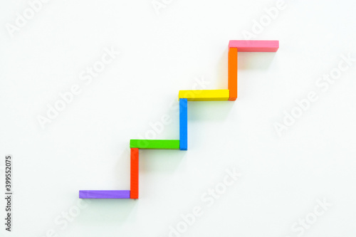 Steps to success. Multicolored steps on white background. 