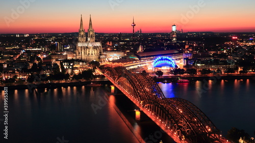 Cologne Germany Europe The Dome in the night