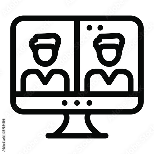 
A trendy vector design of online meeting icon
