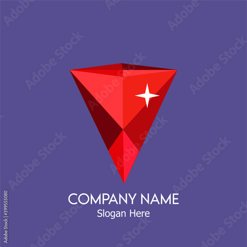 abstract logo design with ruby