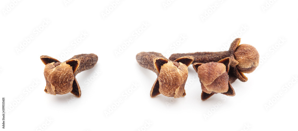 Spice cloves on white background Spice cloves on white background