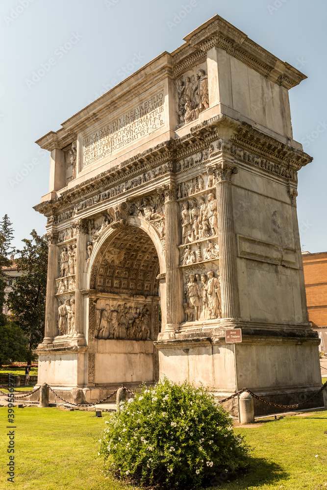 The Arch of Trajan (Italian: Arco di Traiano) is an ancient Roman triumphal arch in Benevento, southern Italy. It was erected in honour of the Emperor Trajan across the Via Appia
