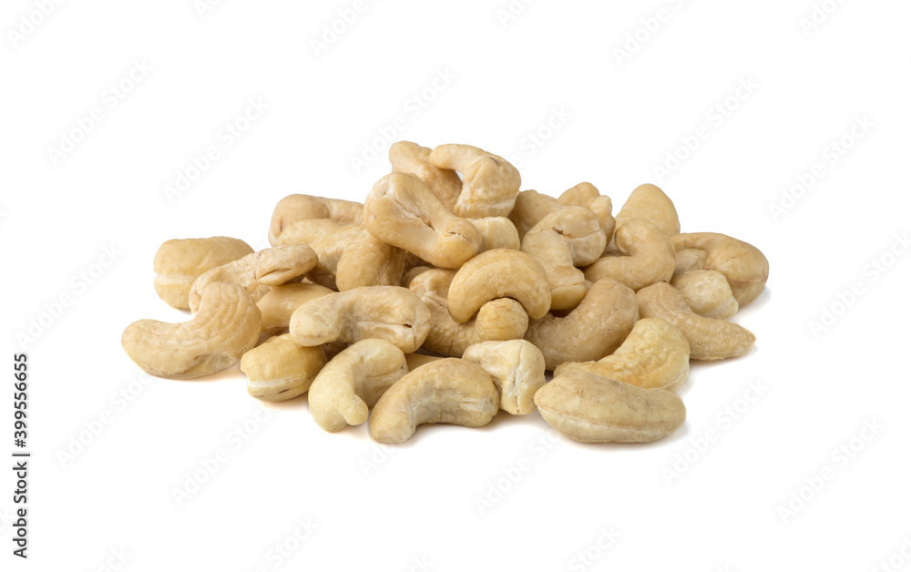 cashew nuts on white background cashew nuts on white background