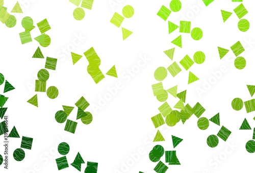 Light Green vector pattern in polygonal style with circles.