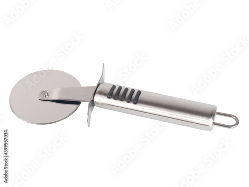Metalic pizza knife isolated on the white