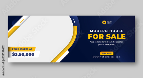 Real estate social media facebook cover web banner template