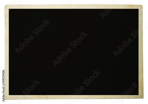 Blank old photo isolated on white