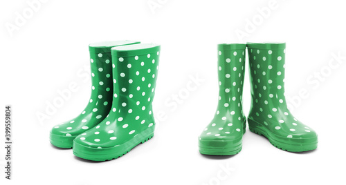 Gumboots. Isolated on white.