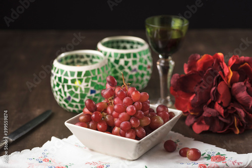 Beautiful still life shot with grapes - food still life