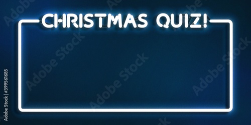 Vector realistic isolated neon sign of Christmas Quiz frame logo for template decoration and invitation covering. Concept of Merry Christmas and Happy New Year.