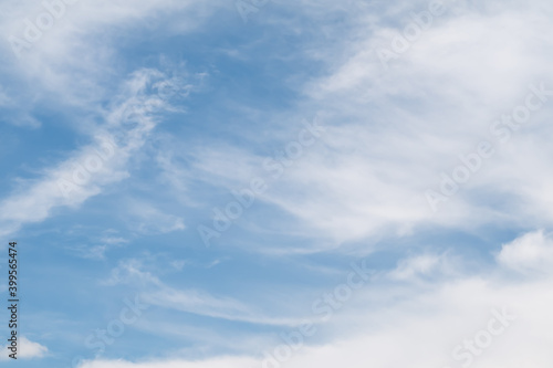 Fototapeta Naklejka Na Ścianę i Meble -  White Cirrostratus clouds against blue sky in sunny day.