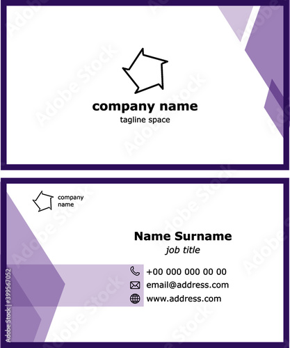 Business card modern vector design template. Professional corporate clean business card design, dark blue or black color template vector illustration with qr code