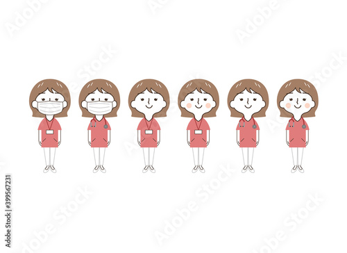 女性：医療：看護師セット