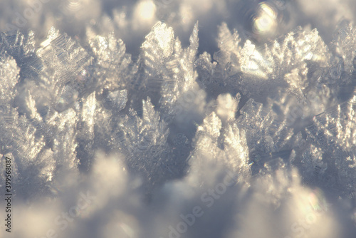 Frozen ice crystals on the ground (macro) ) unfocused back- and foreground © Sergei