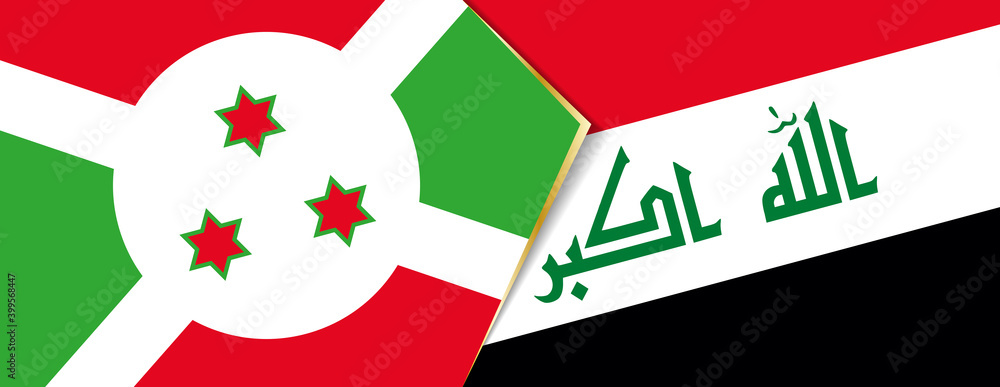 Burundi and Iraq flags, two vector flags. Burundi and Iraq flags, two vector flags.