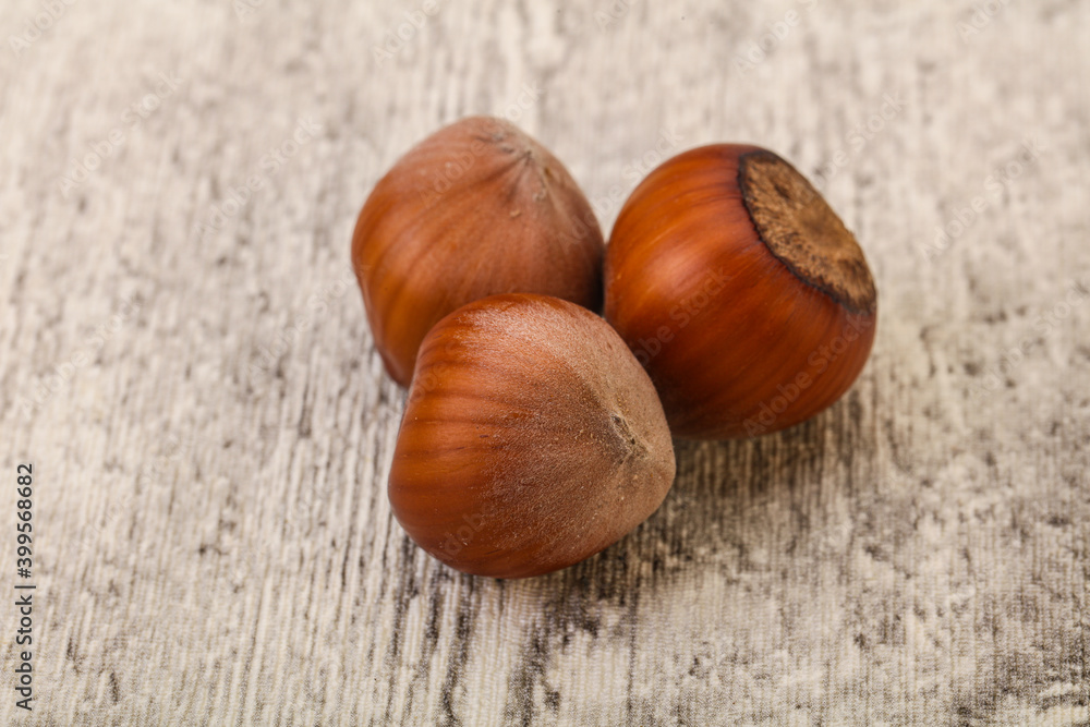 Hazelnut heap isolated over background