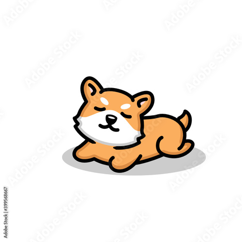 cute corgi dog illustration pose