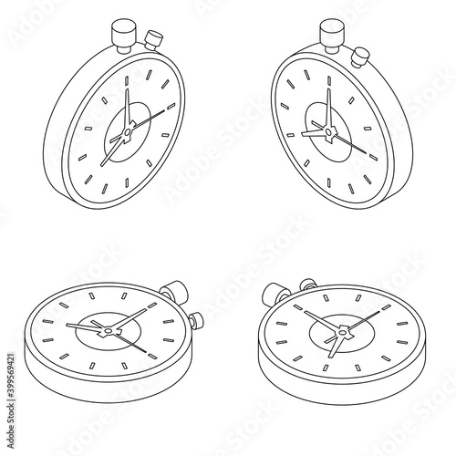 Stopwatch icons set