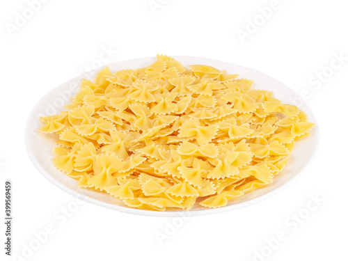 Pasta farfalle butterfly isolated on the white