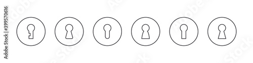 Keyhole icons. Linear design. Lock icons. Keyhole vector icons isolated on white background. Vector illustration photo