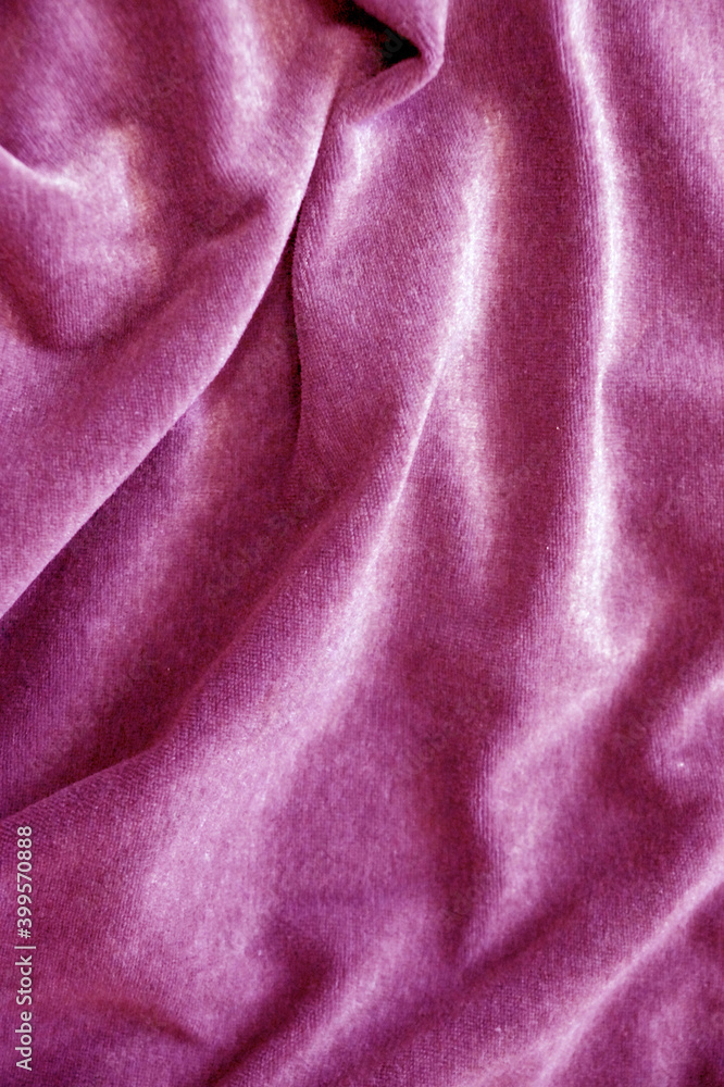 Fototapeta premium pink velor draped material for textile background
