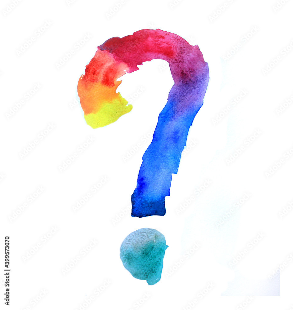 rainbow punctuation mark question exclamation mark, illustration of ...