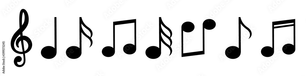 Music notes vector icons, isolated. Vector illustration Music notes vector icons, isolated. Vector illustration