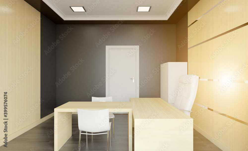 Fototapeta premium Modern office building interior. 3D rendering.