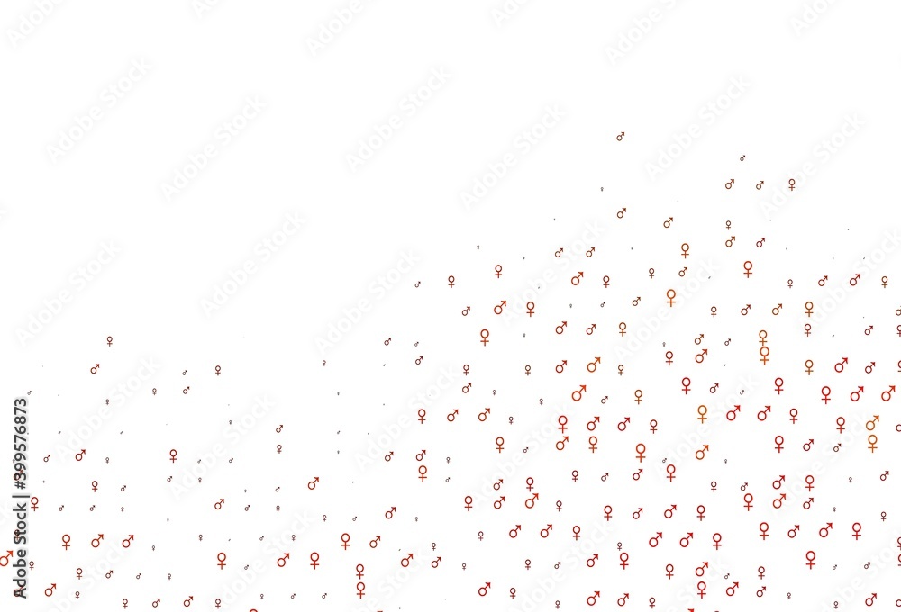 Light orange vector template with man, woman symbols. Light orange vector template with man, woman symbols.