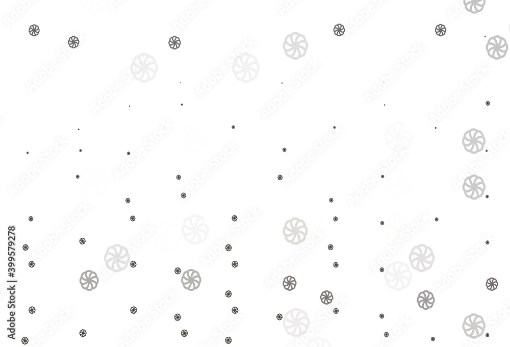 Light Black vector pattern with christmas snowflakes.