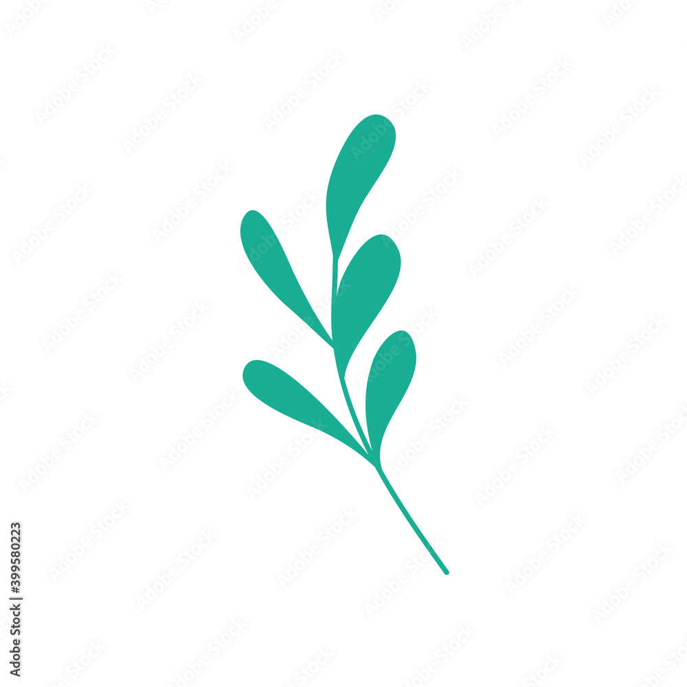 branch with leaves icon over white background branch with leaves icon over white background