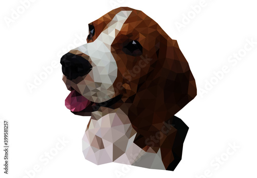 beagle dog polygon vector