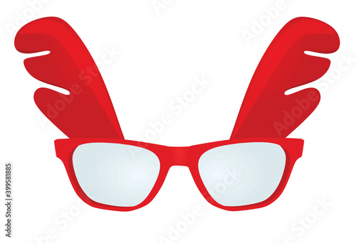Christmas deer horn glasses. vector illustration