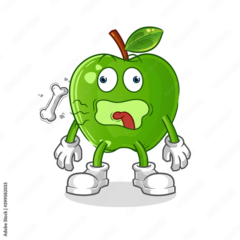 green apple burp mascot. cartoon vector green apple burp mascot. cartoon vector