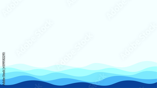 Blue river ocean wave layer flowing background vector. © Pacha M Vector