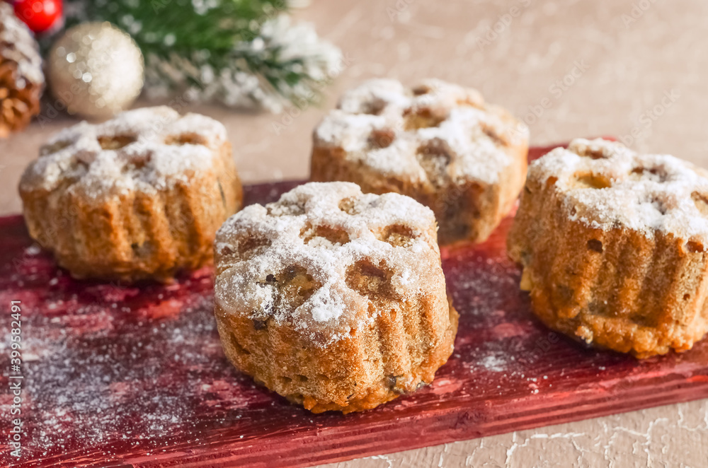 Christmas baking cupcakes with snowflake pattern, christmas recipes Christmas baking cupcakes with snowflake pattern, christmas recipes