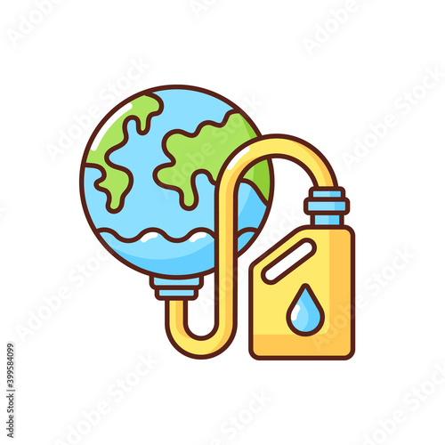 Biological resources depletion RGB color icon. Consumption of resources faster than can be replenished. Taking everything from planet. Isolated vector illustration