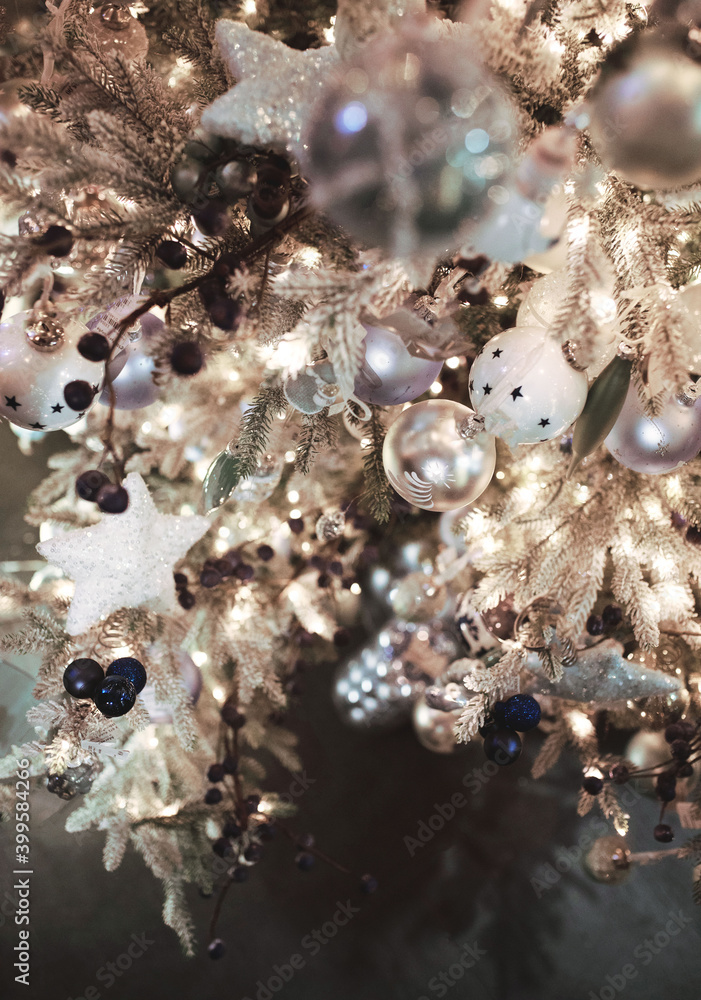 white christmas toys on a white christmas tree white christmas toys on a white christmas tree