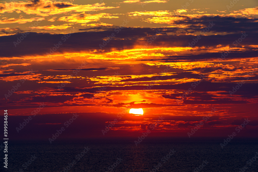 sunset over the sea sunset over the sea