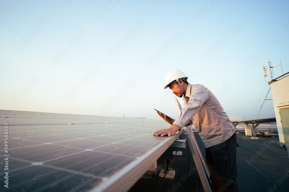 solar panel power system clean energy checking and preventive by engineering
